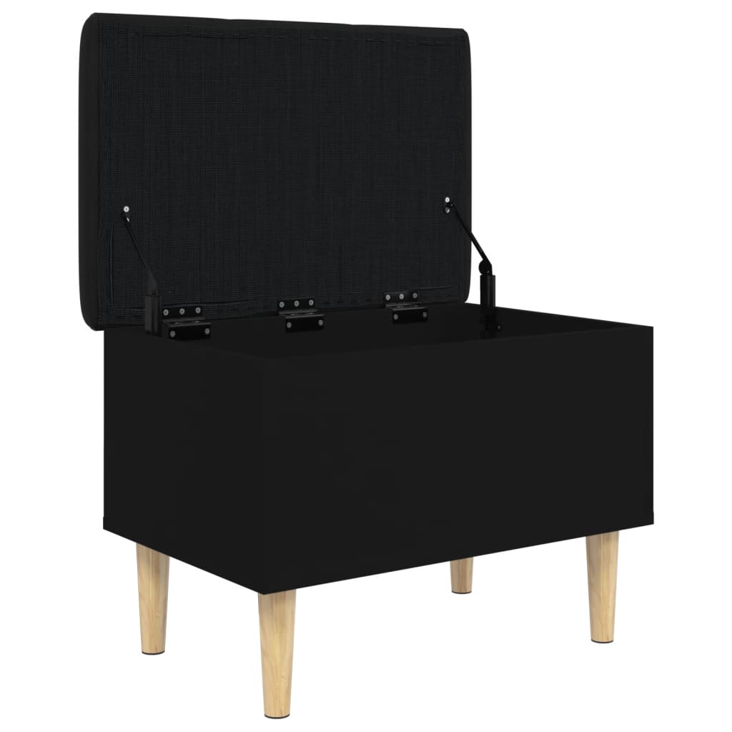 Fekete szerelt fa tárolópad 62x42x46 cm Fekete szerelt fa tárolópad 62x42x46 cm