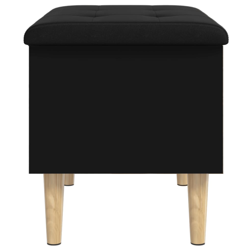 Fekete szerelt fa tárolópad 62x42x46 cm Fekete szerelt fa tárolópad 62x42x46 cm