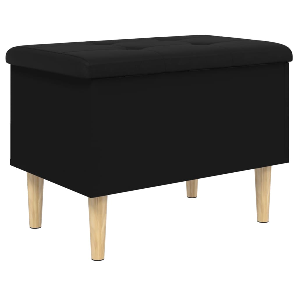 Fekete szerelt fa tárolópad 62x42x46 cm Fekete szerelt fa tárolópad 62x42x46 cm