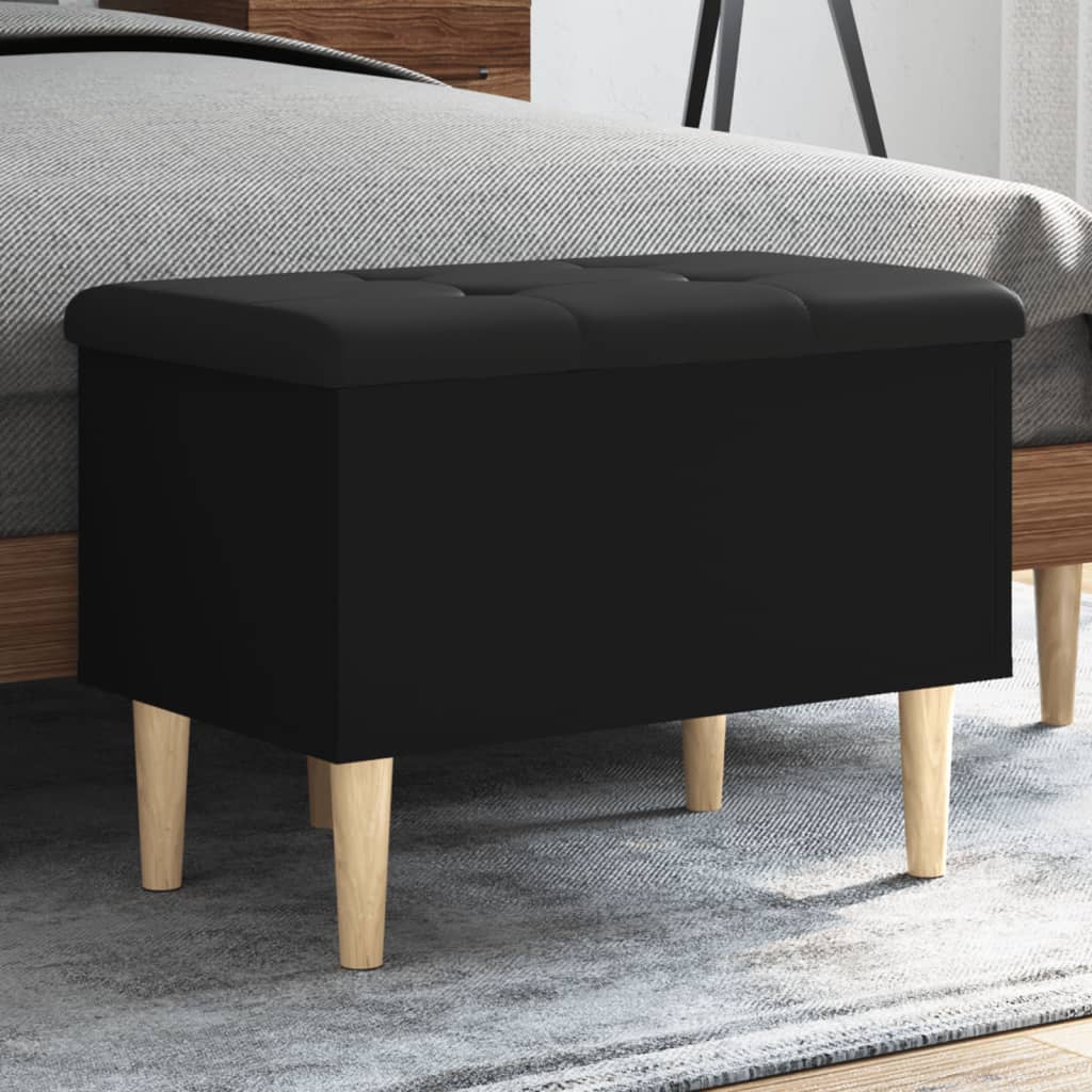 Fekete szerelt fa tárolópad 62x42x46 cm Fekete szerelt fa tárolópad 62x42x46 cm