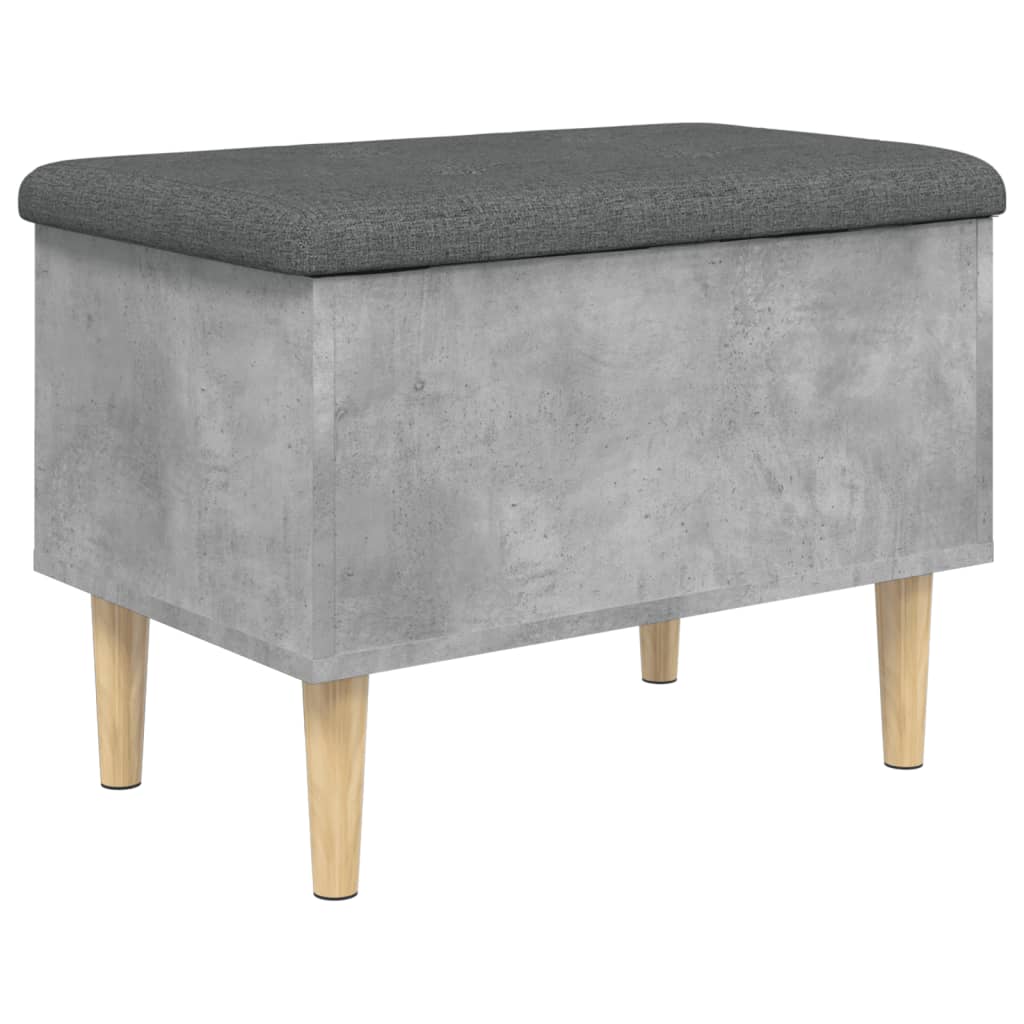 Betonszürke szerelt fa tárolópad 62x42x46 cm