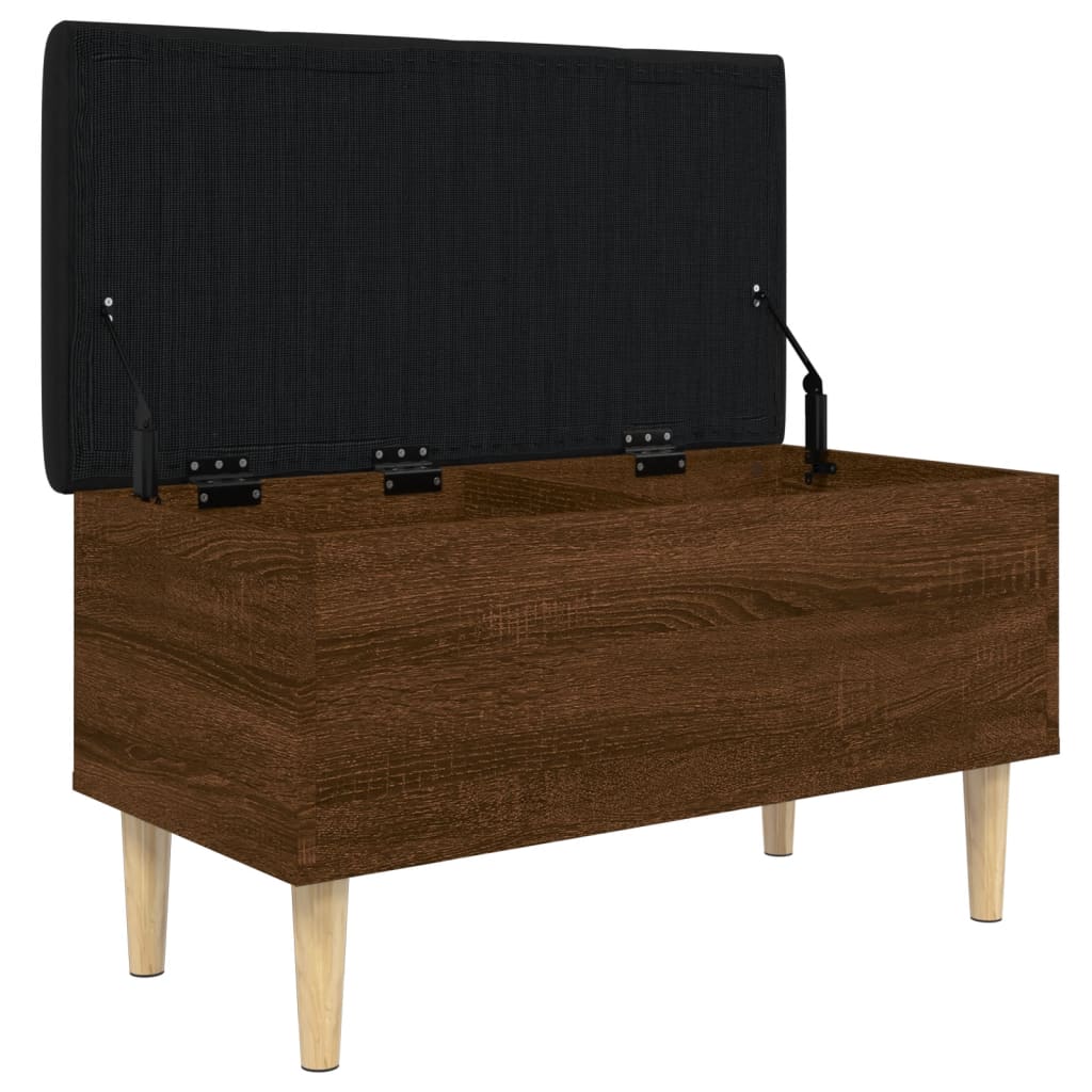 Barna tölgy színű szerelt fa tárolópad 82x42x46 cm