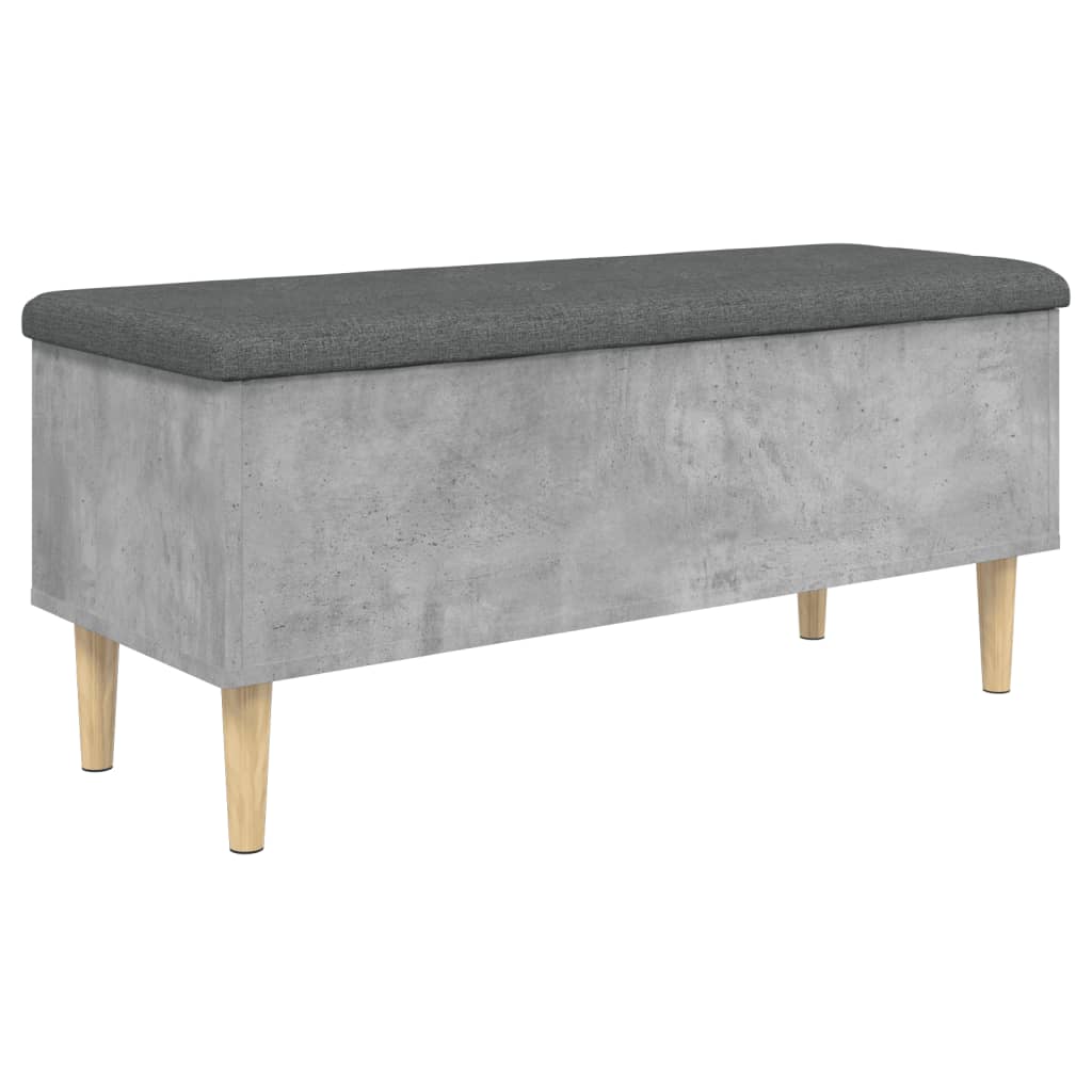 Betonszürke szerelt fa tárolópad 102x42x46 cm