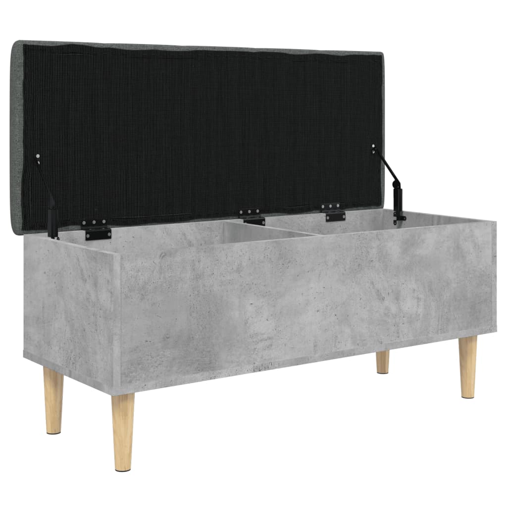 Betonszürke szerelt fa tárolópad 102x42x46 cm