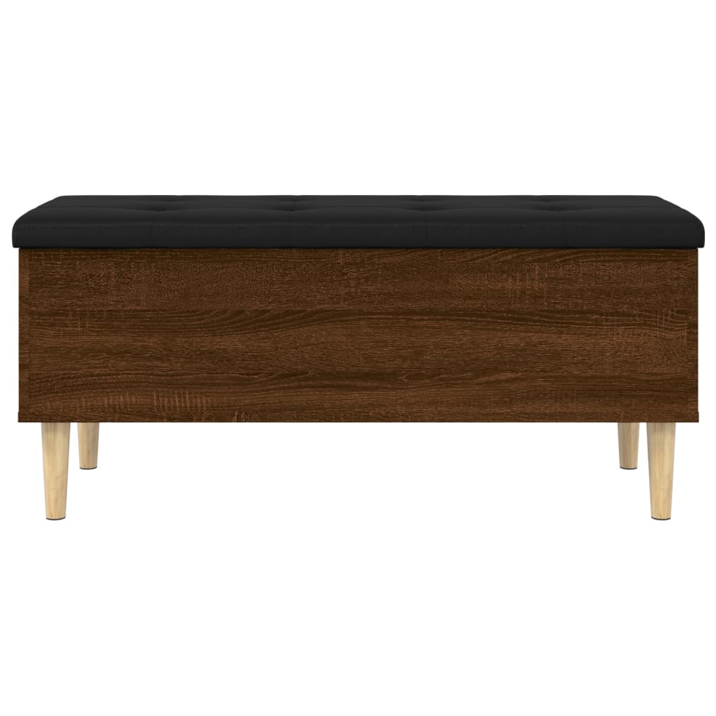 Barna tölgy színű szerelt fa tárolópad 102x42x46 cm