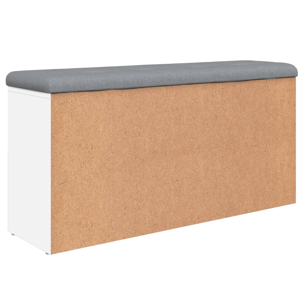 Fehér szerelt fa cipőtároló pad 102 x 32 x 50 cm Fehér szerelt fa cipőtároló pad 102 x 32 x 50 cm