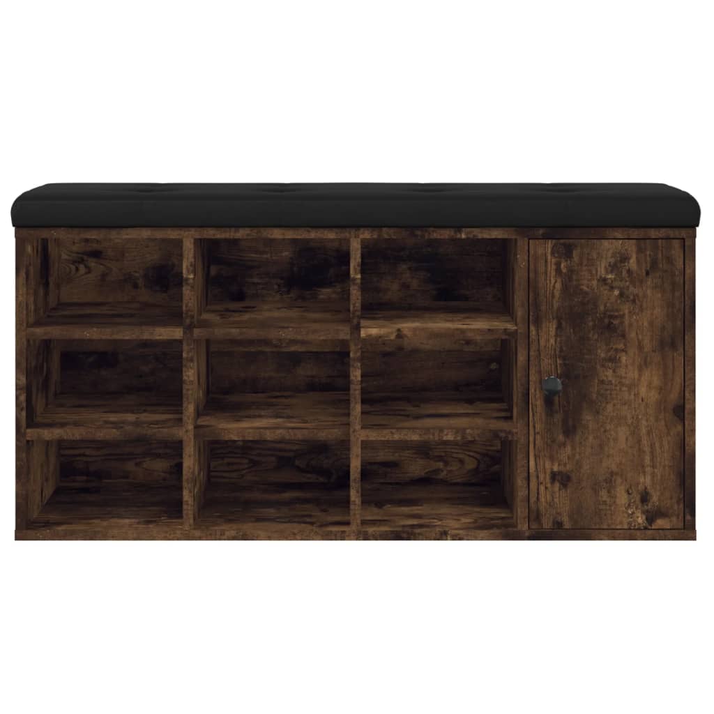 Füstös tölgyszínű szerelt fa cipőpad 102 x 32 x 50 cm