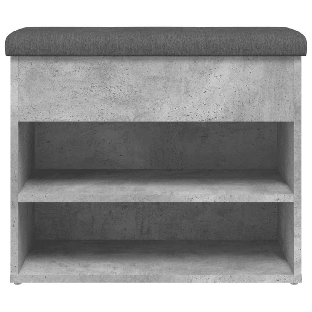 Betonszürke szerelt fa cipőtároló pad 62 x 32 x 50 cm