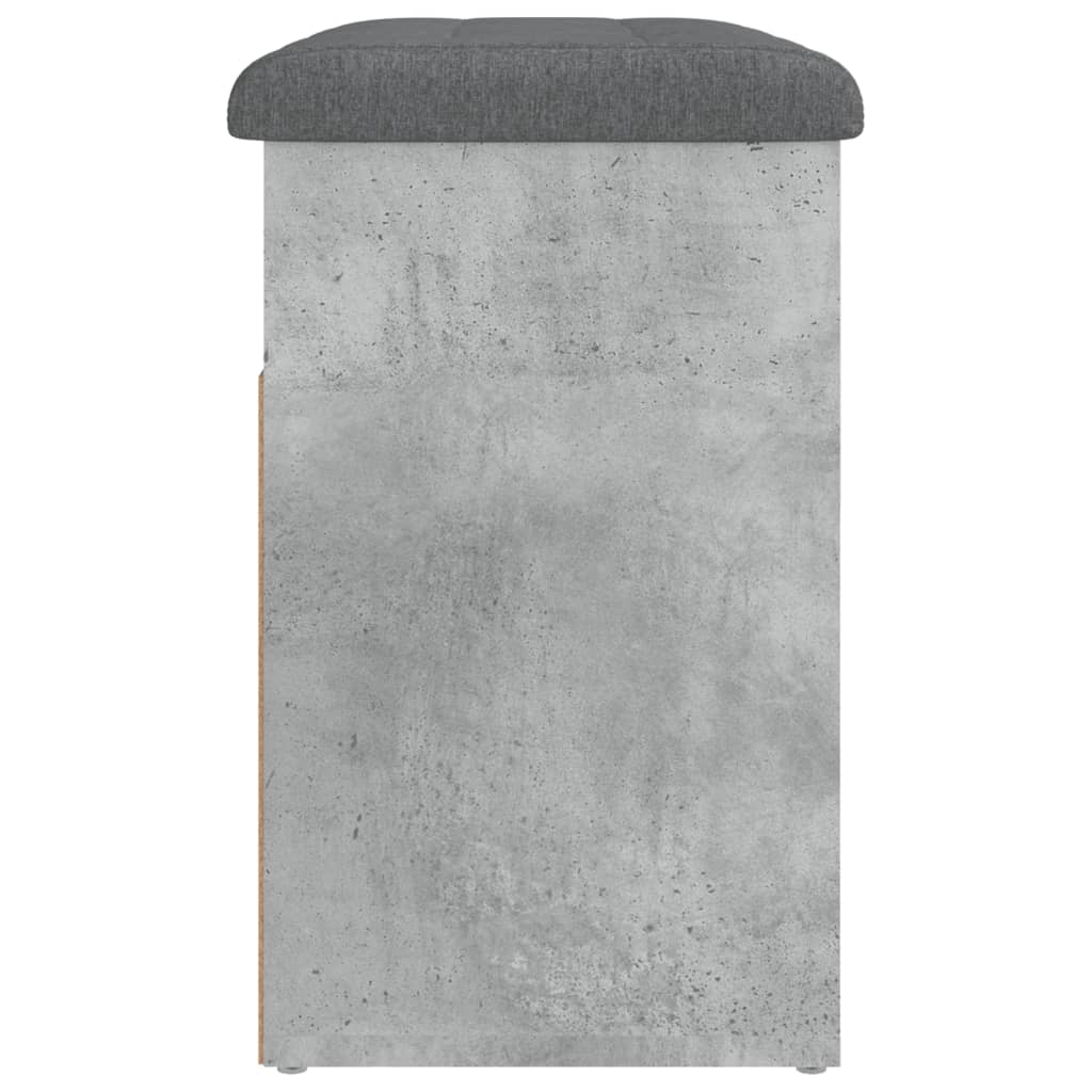 Betonszürke szerelt fa cipőtároló pad 62 x 32 x 50 cm