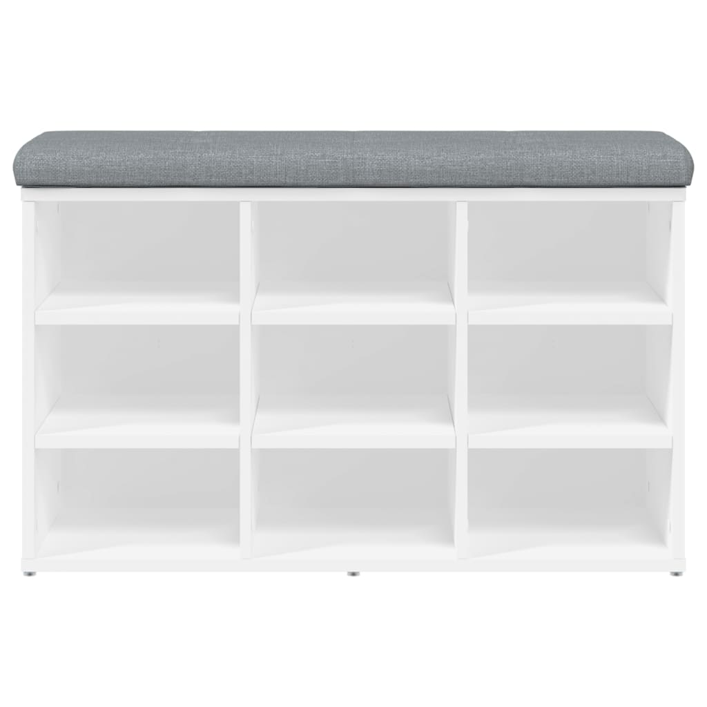 Fehér szerelt fa cipőtároló pad 82 x 32 x 50 cm