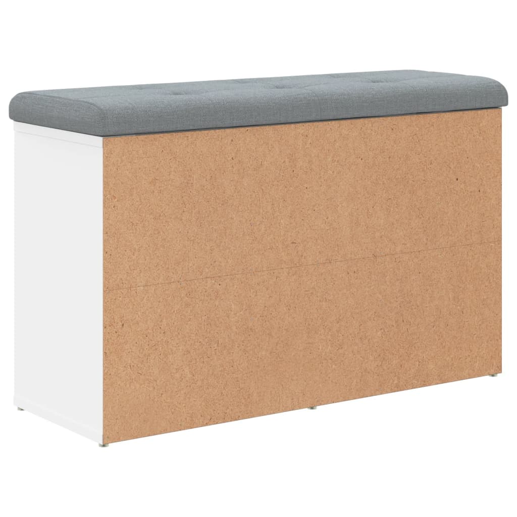 Fehér szerelt fa cipőtároló pad 82 x 32 x 50 cm