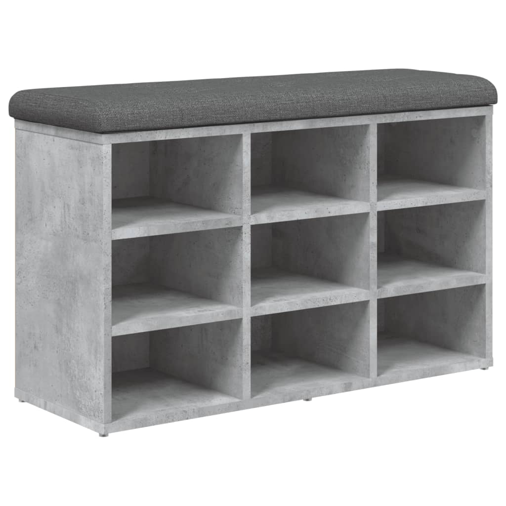 Betonszürke szerelt fa cipőtároló pad 82 x 32 x 50 cm Betonszürke szerelt fa cipőtároló pad 82 x 32 x 50 cm