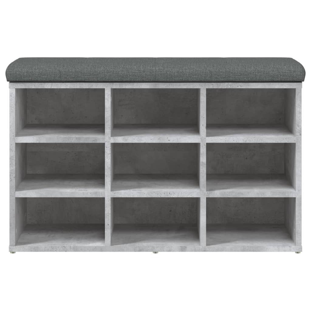 Betonszürke szerelt fa cipőtároló pad 82 x 32 x 50 cm Betonszürke szerelt fa cipőtároló pad 82 x 32 x 50 cm