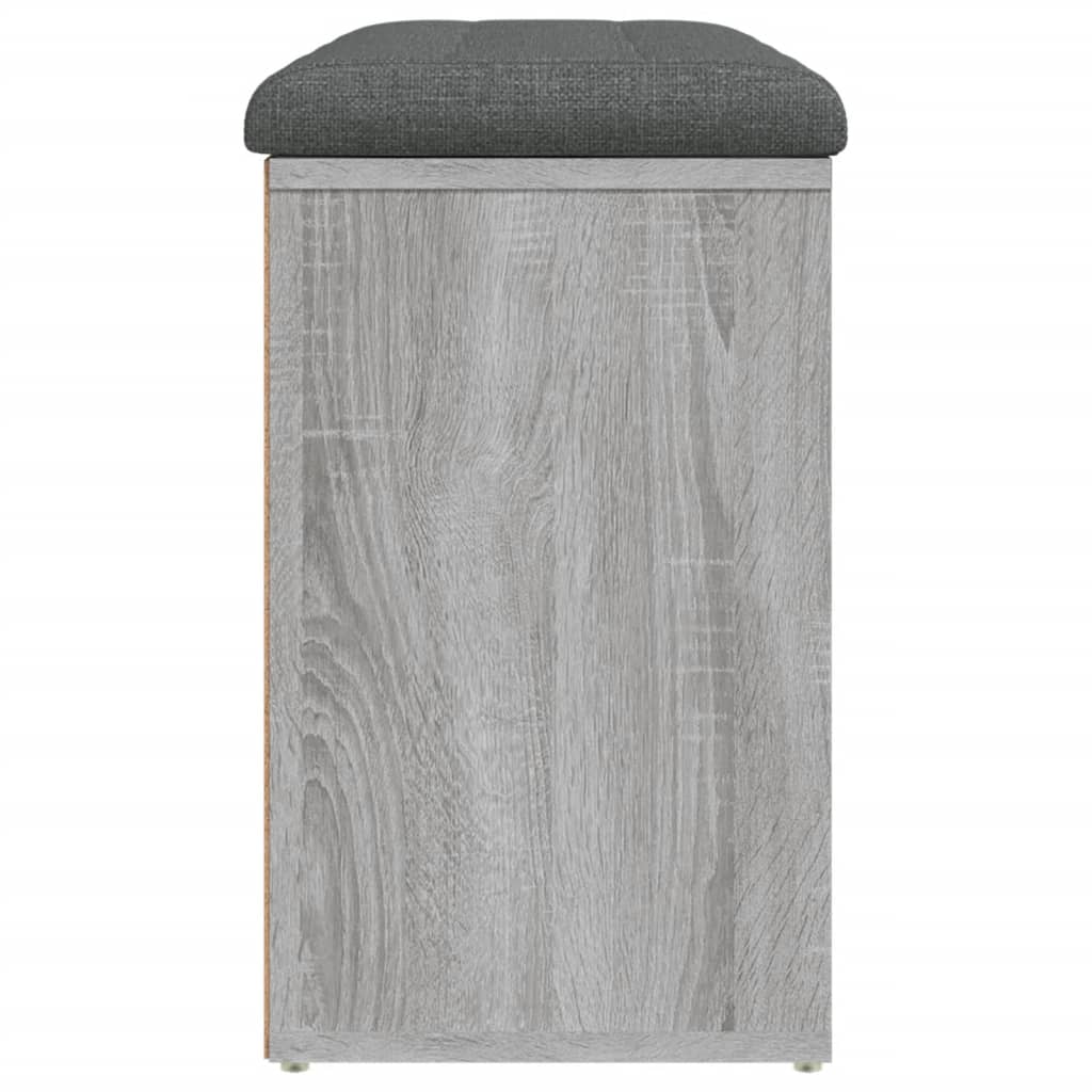 Szürke sonoma színű szerelt fa cipőtároló pad 82 x 32 x 50 cm