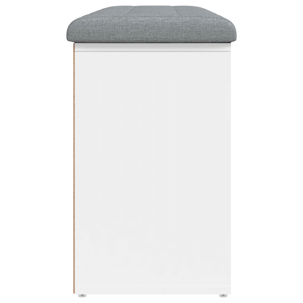 Fehér szerelt fa cipőtároló pad 102 x 32 x 50 cm