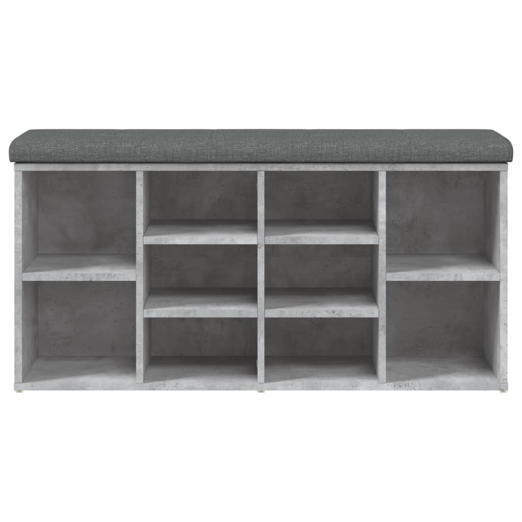 Betonszürke szerelt fa cipőtároló pad 102 x 32 x 50 cm Betonszürke szerelt fa cipőtároló pad 102 x 32 x 50 cm