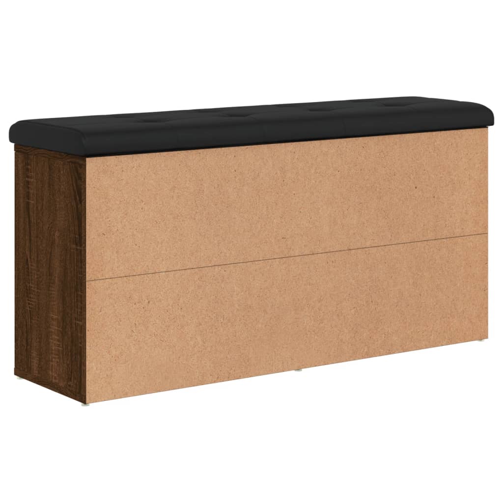 Barna tölgy színű szerelt fa cipőtároló pad 102 x 32 x 50 cm