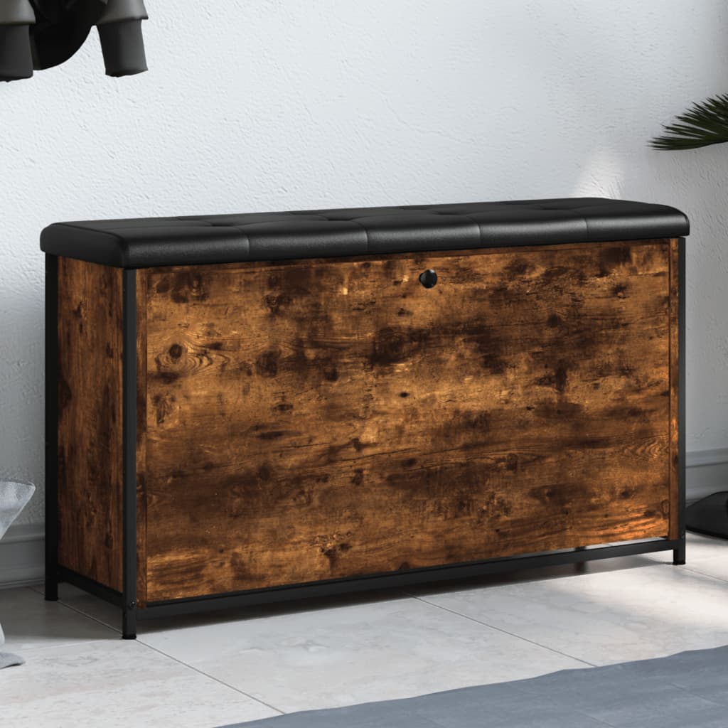 Füstölt tölgyszínű cipőpad lehajtható fiókkal 102x32x56 cm