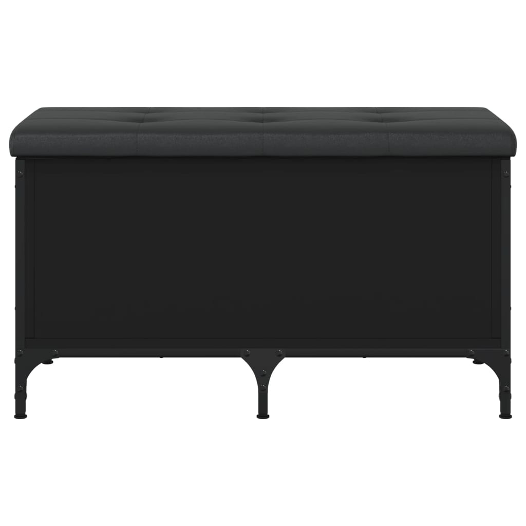 Fekete szerelt fa tárolópad 82 x 42 x 45 cm