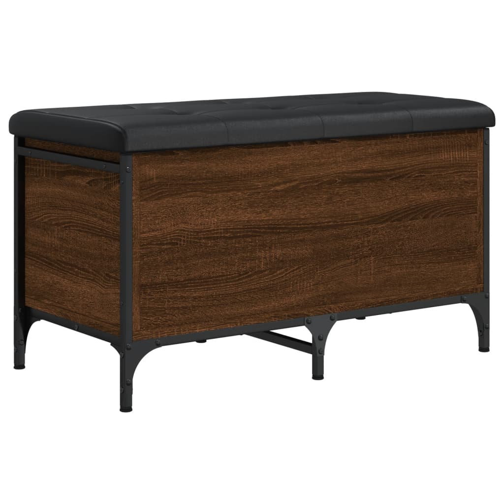 Barna tölgy színű szerelt fa tárolópad 82 x 42 x 45 cm Barna tölgy színű szerelt fa tárolópad 82 x 42 x 45 cm