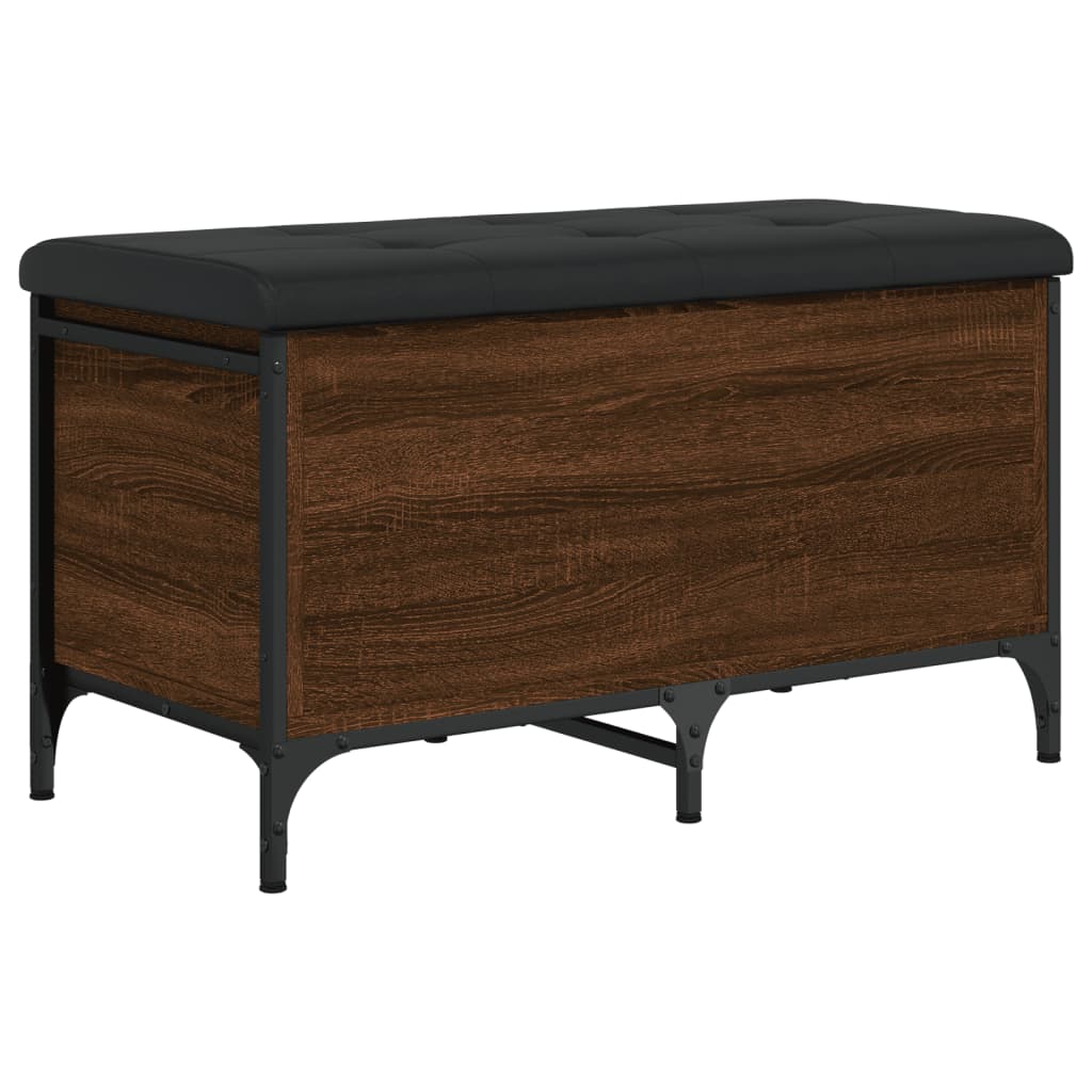 Barna tölgy színű szerelt fa tárolópad 82 x 42 x 45 cm Barna tölgy színű szerelt fa tárolópad 82 x 42 x 45 cm