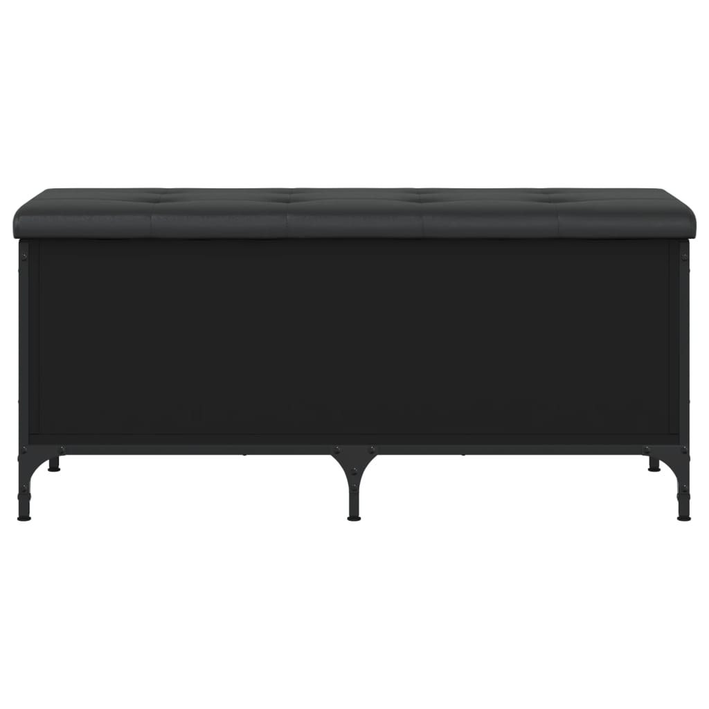 Fekete szerelt fa tárolópad 102 x 42 x 45 cm