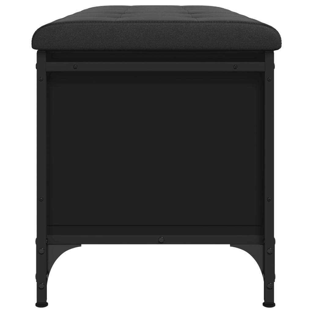 Fekete szerelt fa tárolópad 102 x 42 x 45 cm