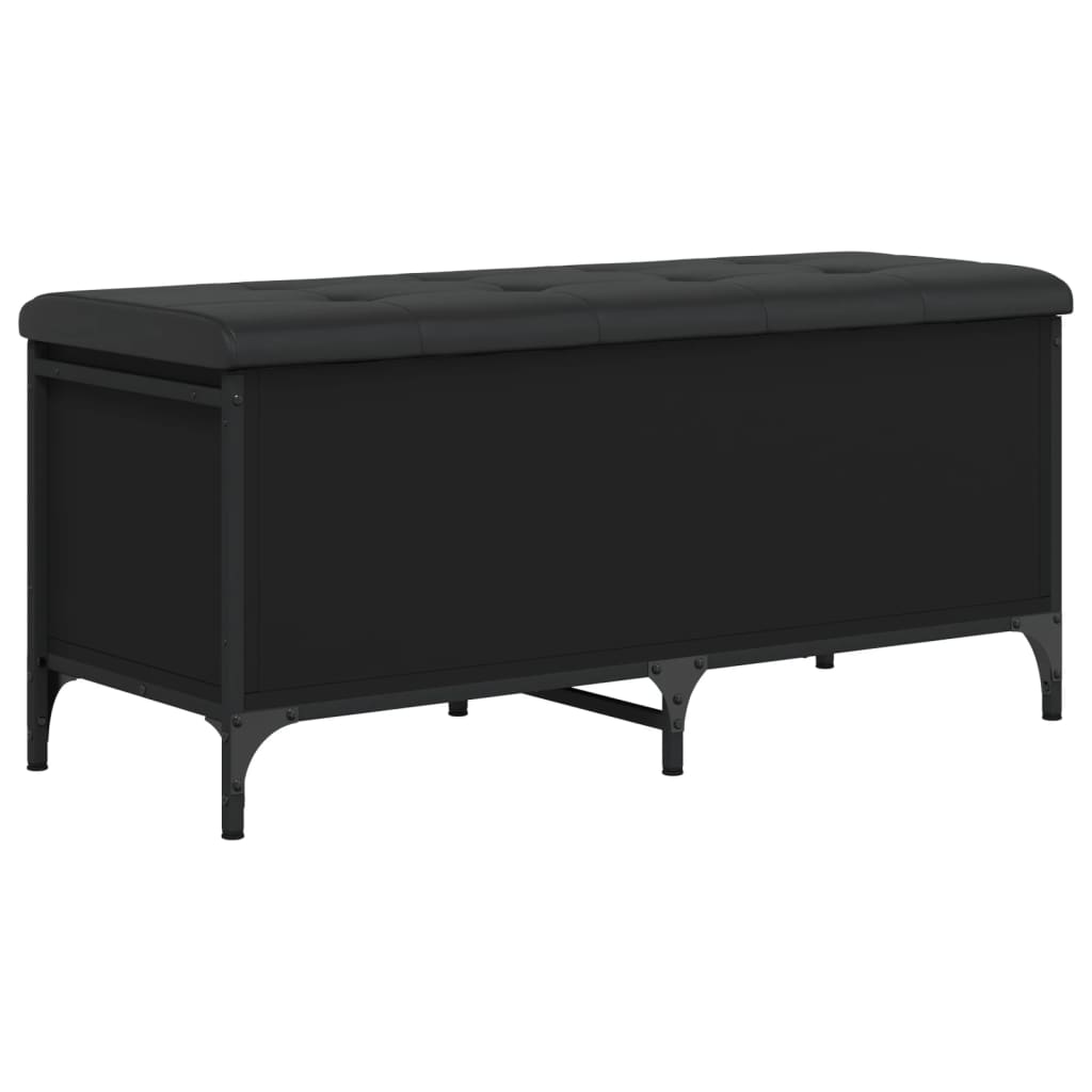 Fekete szerelt fa tárolópad 102 x 42 x 45 cm