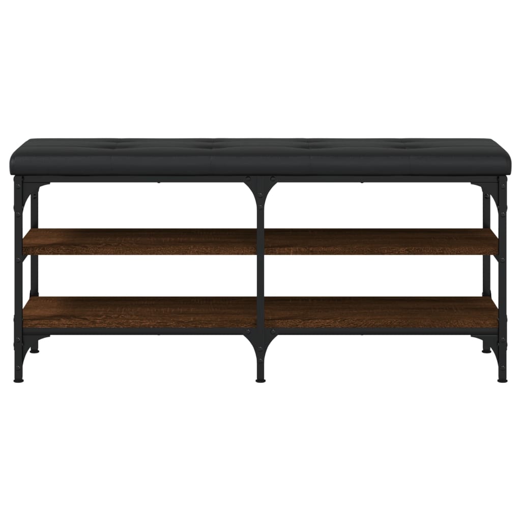 Barna tölgy színű szerelt fa cipőtároló pad 102 x 32 x 47 cm Barna tölgy színű szerelt fa cipőtároló pad 102 x 32 x 47 cm