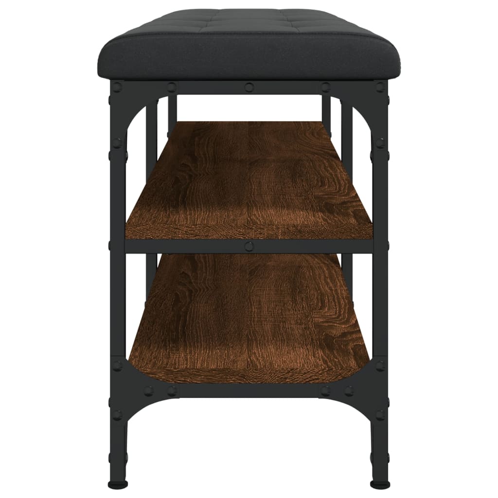 Barna tölgy színű szerelt fa cipőtároló pad 102 x 32 x 47 cm Barna tölgy színű szerelt fa cipőtároló pad 102 x 32 x 47 cm