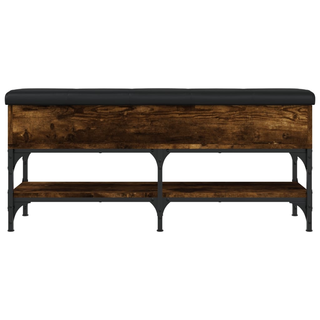 Füstös tölgyszínű szerelt fa cipőpad 102 x 32 x 45 cm