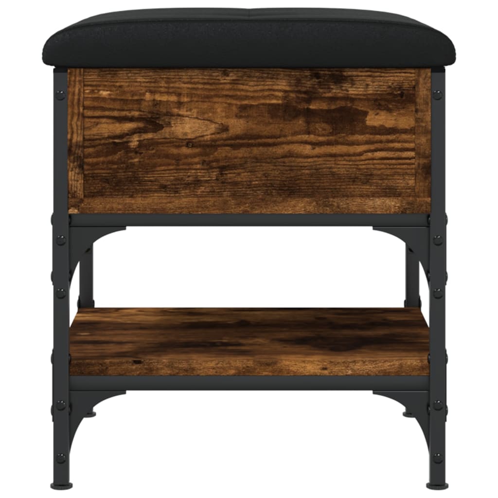 Füstös tölgy színű szerelt fa cipőtároló pad 42 x 42 x 45 cm