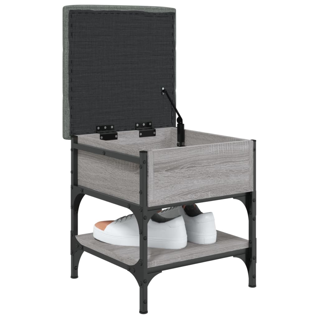 Szürke sonoma színű szerelt fa cipőtároló pad 42 x 42 x 45 cm