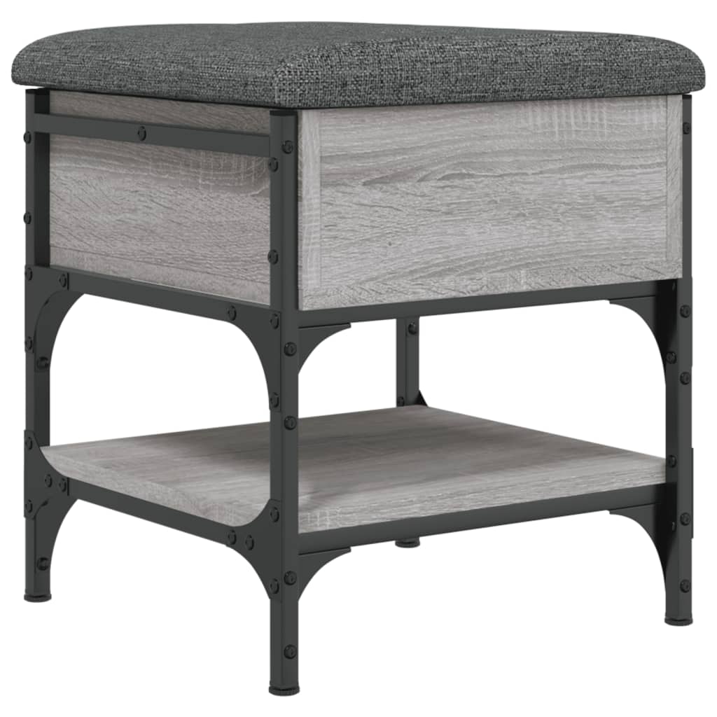 Szürke sonoma színű szerelt fa cipőtároló pad 42 x 42 x 45 cm