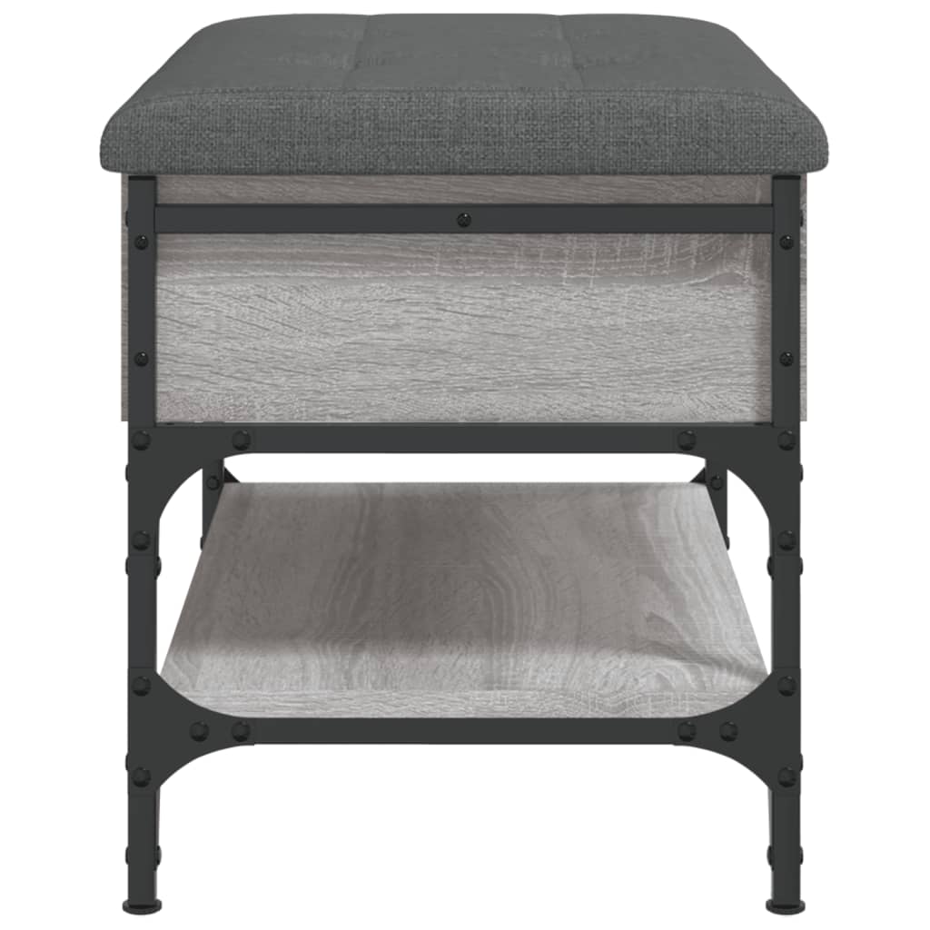 Szürke sonoma színű szerelt fa cipőtároló pad 62 x 42 x 45 cm