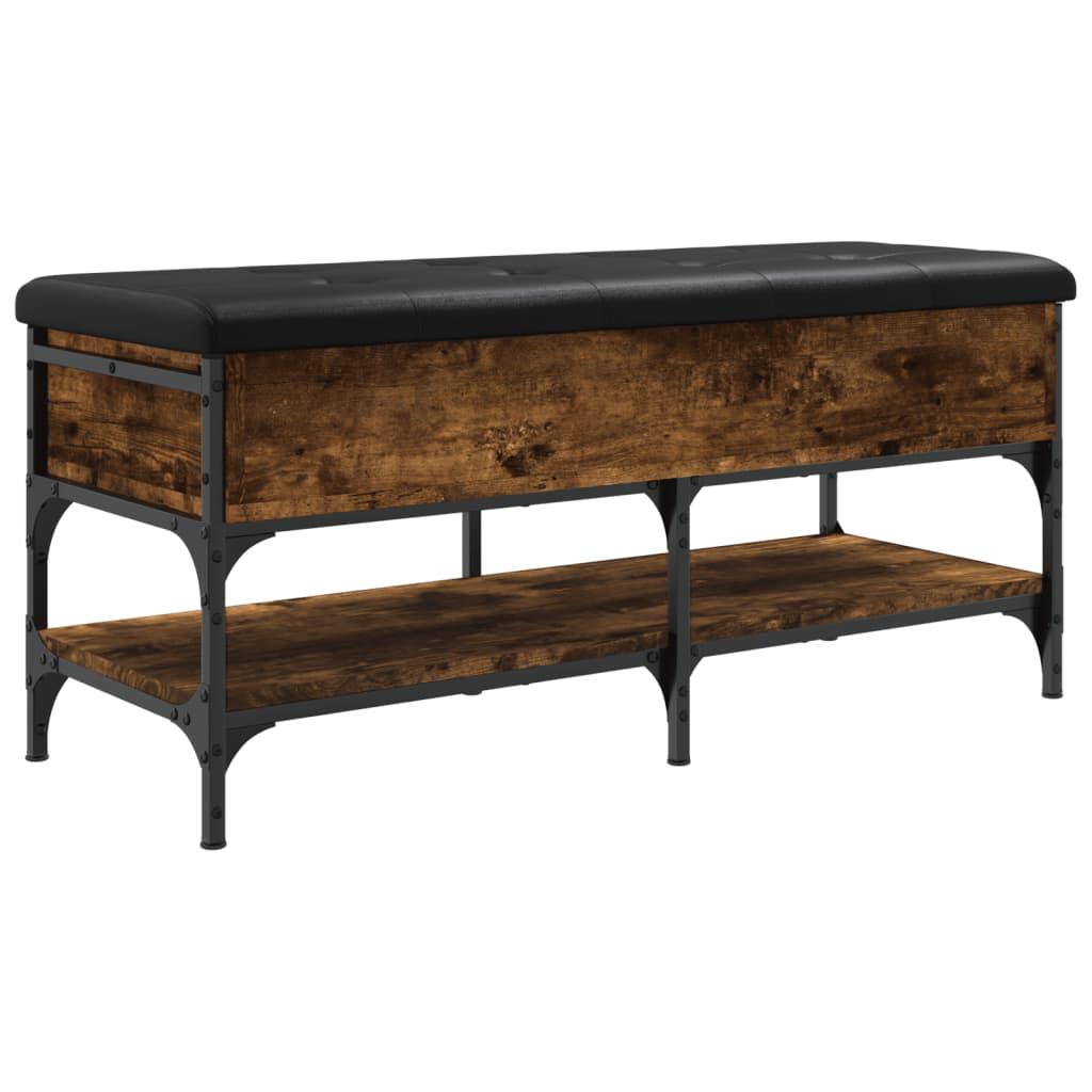 Füstös tölgy színű szerelt fa cipőtároló pad 102 x 42 x 45 cm Füstös tölgy színű szerelt fa cipőtároló pad 102 x 42 x 45 cm