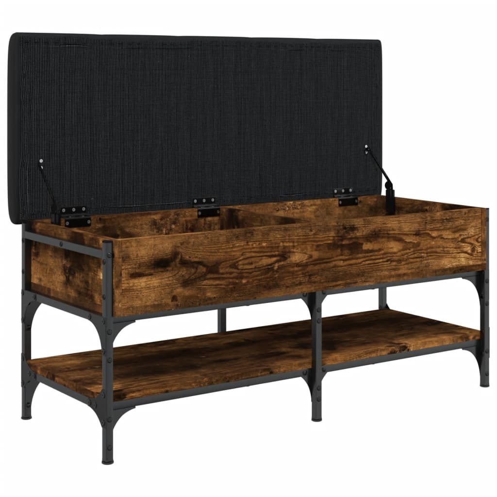 Füstös tölgy színű szerelt fa cipőtároló pad 102 x 42 x 45 cm Füstös tölgy színű szerelt fa cipőtároló pad 102 x 42 x 45 cm