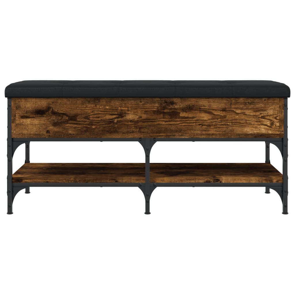 Füstös tölgy színű szerelt fa cipőtároló pad 102 x 42 x 45 cm Füstös tölgy színű szerelt fa cipőtároló pad 102 x 42 x 45 cm