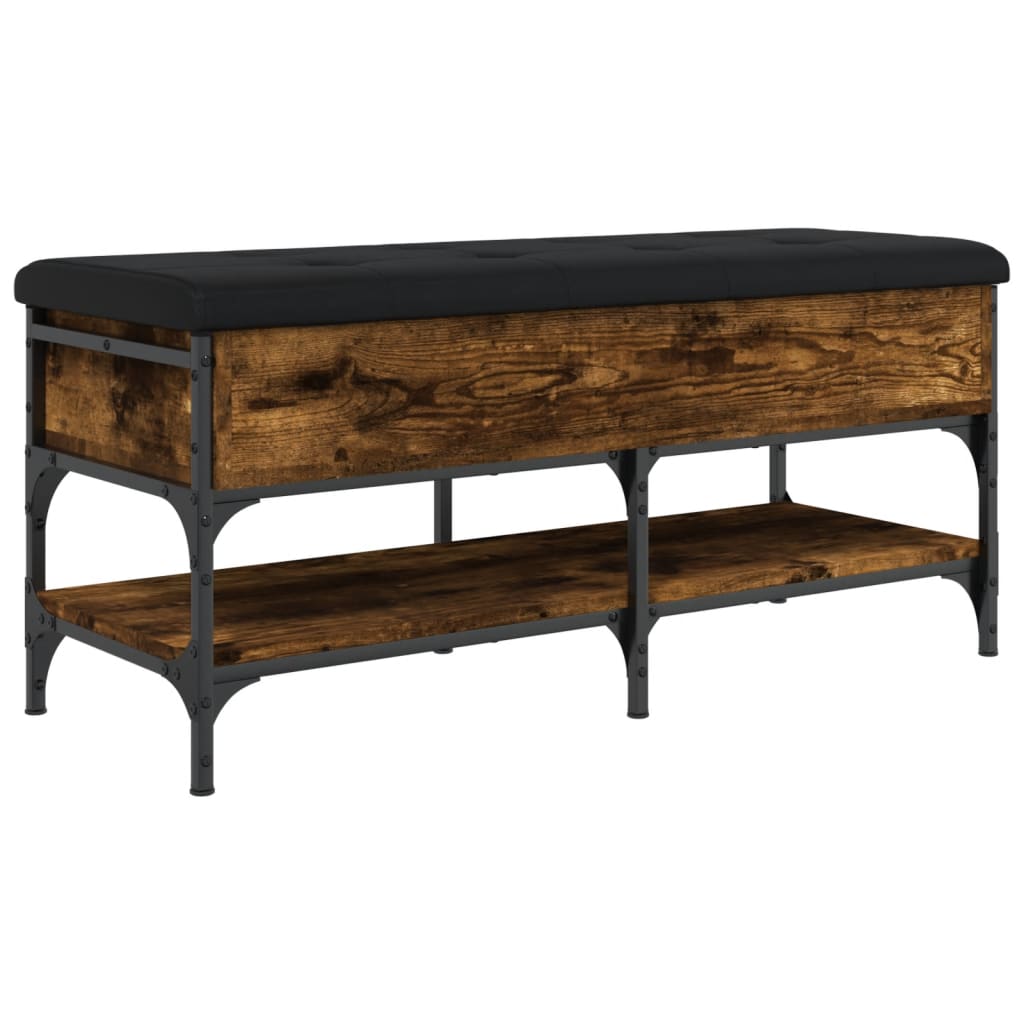 Füstös tölgy színű szerelt fa cipőtároló pad 102 x 42 x 45 cm Füstös tölgy színű szerelt fa cipőtároló pad 102 x 42 x 45 cm