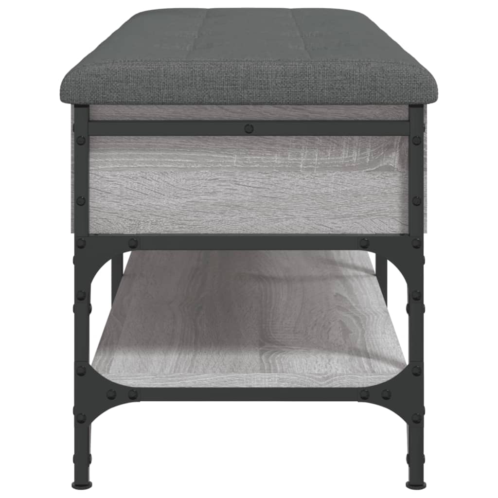 Szürke sonoma színű szerelt fa cipőtároló pad 102 x 42 x 45 cm