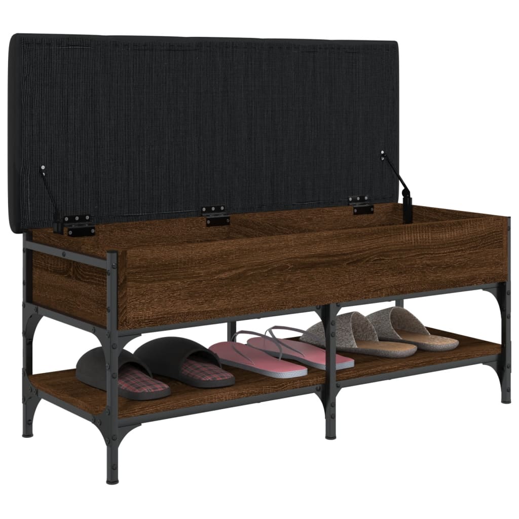 Barna tölgy színű szerelt fa cipőpolc 102 x 42 x 45 cm