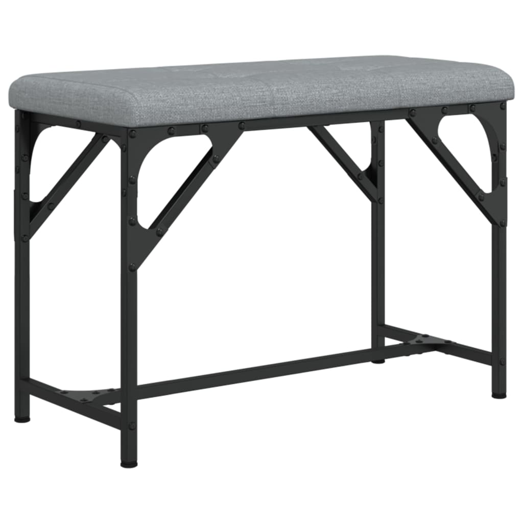 Világosszürke acél és szövet étkezőpad 62 x 32 x 45 cm Világosszürke acél és szövet étkezőpad 62 x 32 x 45 cm