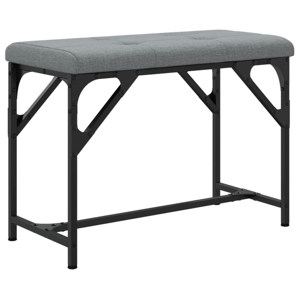 Világosszürke acél és szövet étkezőpad 62 x 32 x 45 cm Világosszürke acél és szövet étkezőpad 62 x 32 x 45 cm