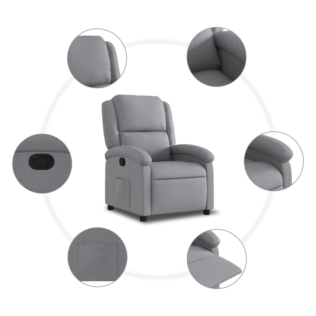 Világosszürke szövet relaxfotel