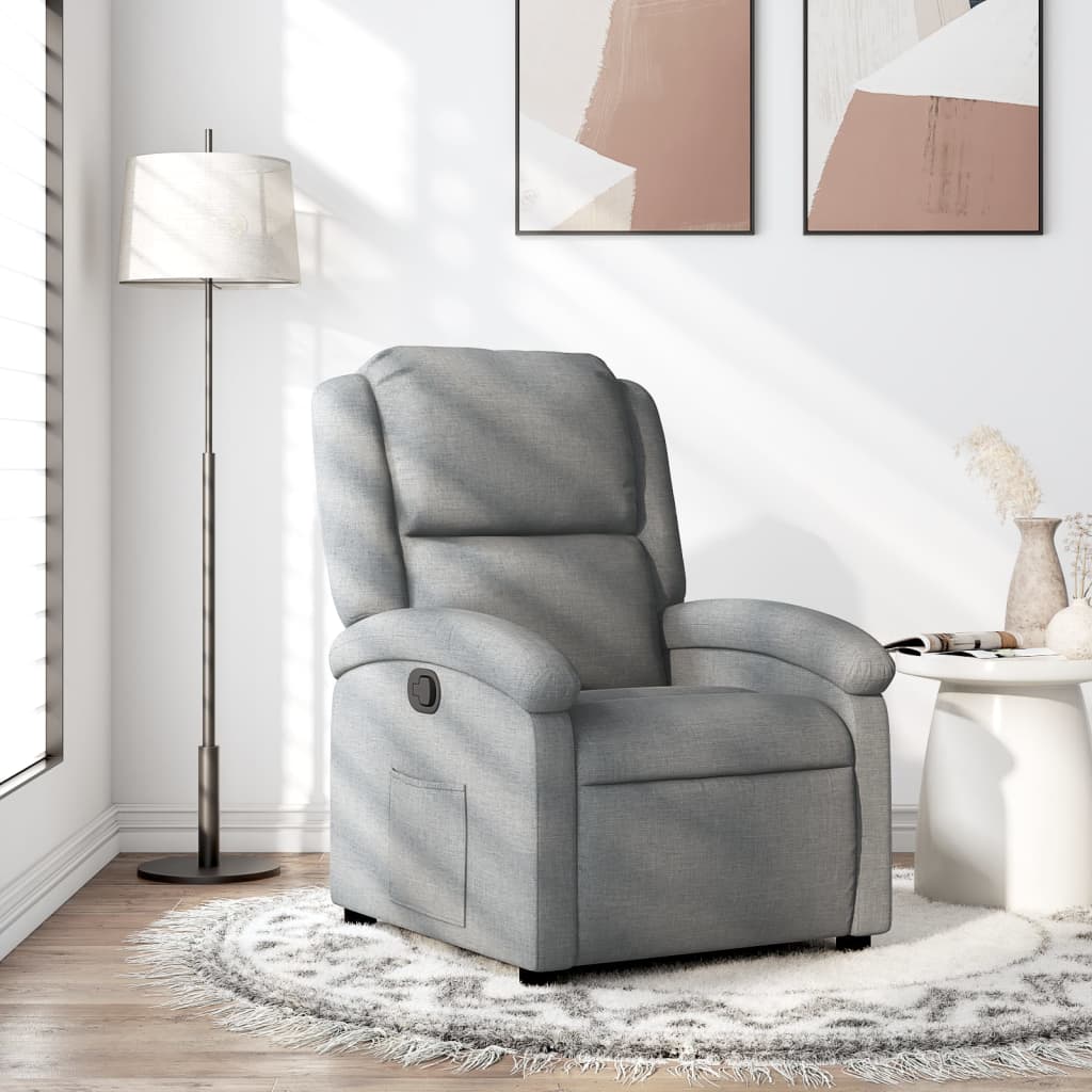 Világosszürke szövet relaxfotel