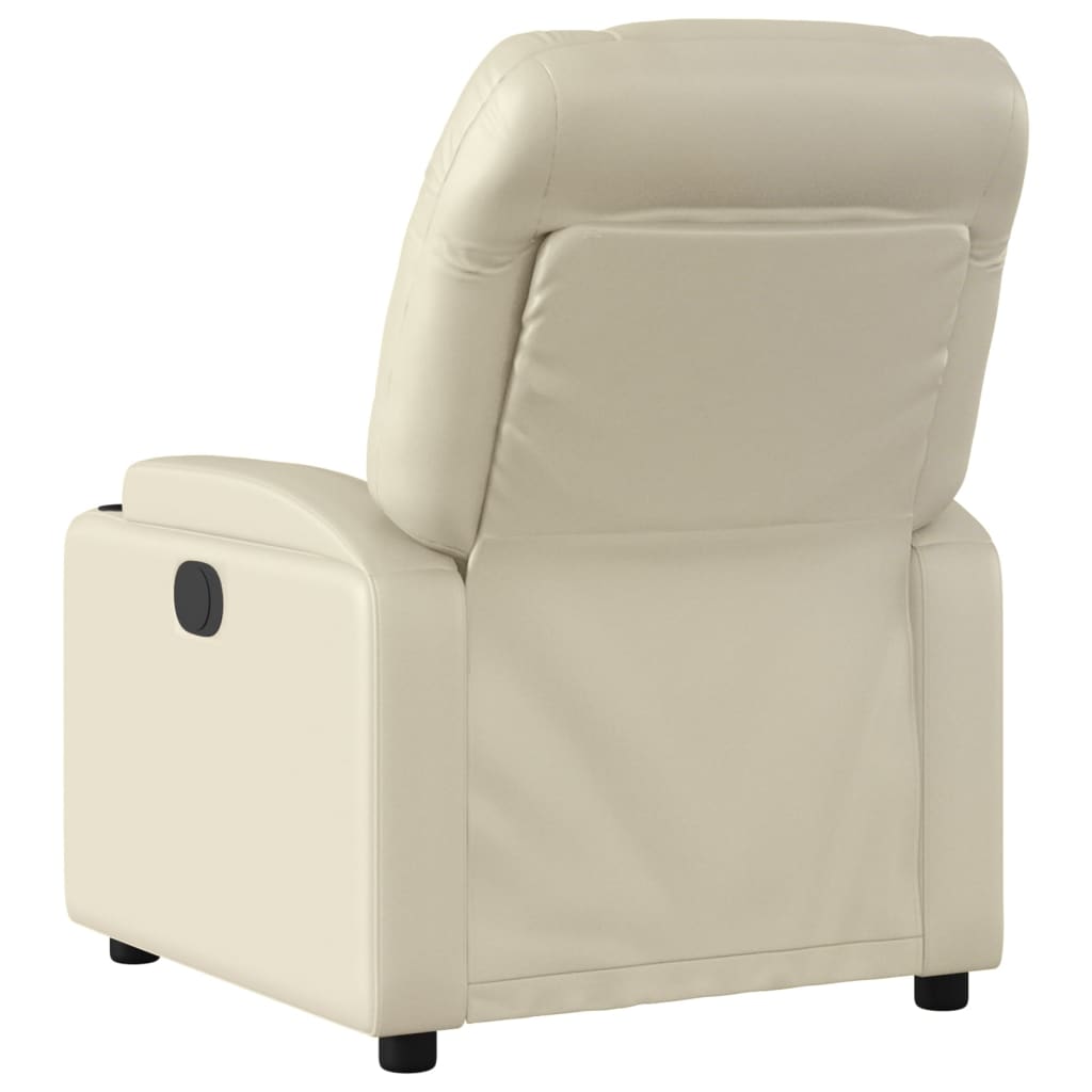 Krémszínű műbőr relaxfotel