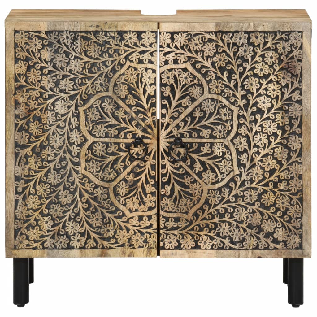 2 részes tömör mangófa fürdőszobai bútorszett