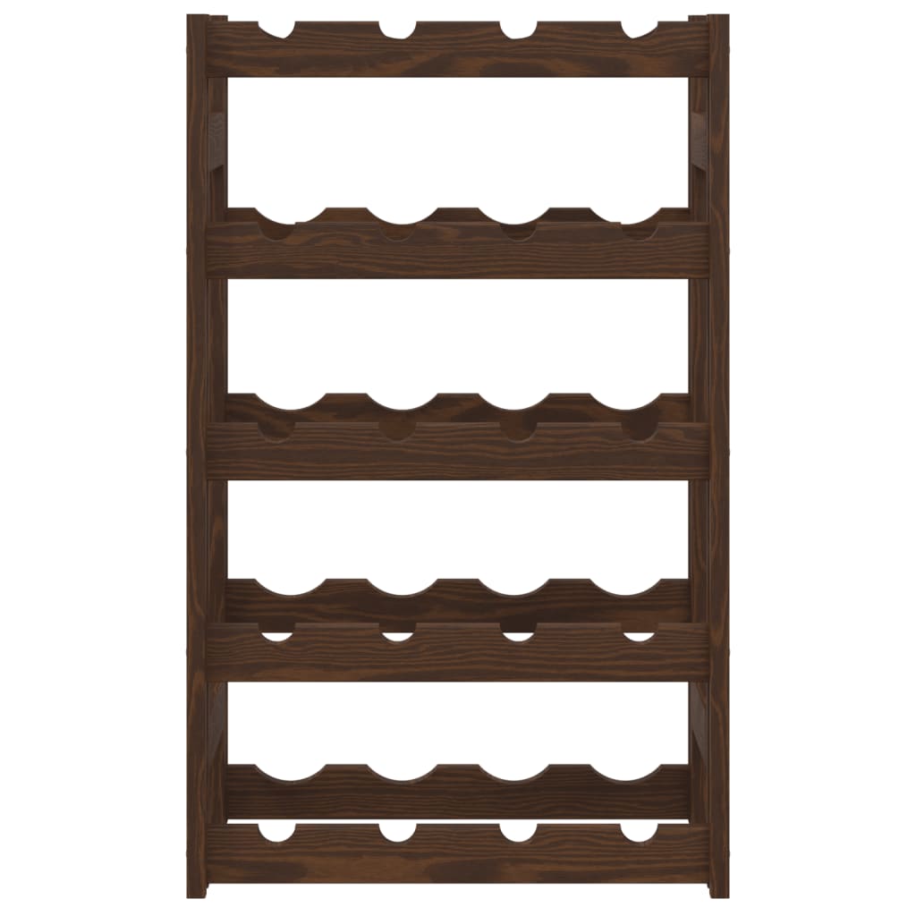 Barna tömör fenyőfa bortartó 20 palackhoz