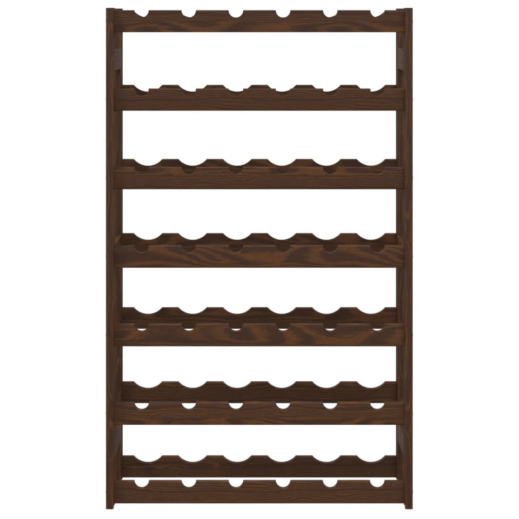 Barna tömör fenyőfa bortartó 42 palackhoz