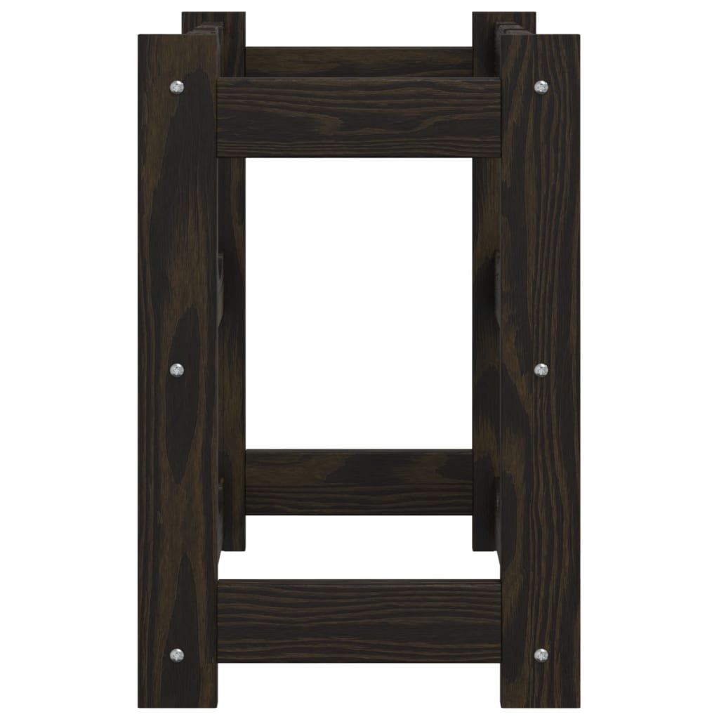 Fekete tömör fenyőfa bortartó 12 palackhoz